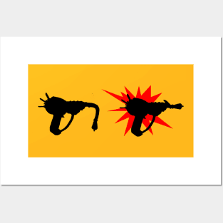 Zombie Pack-a-Punched Ray Gun on Yellow Posters and Art